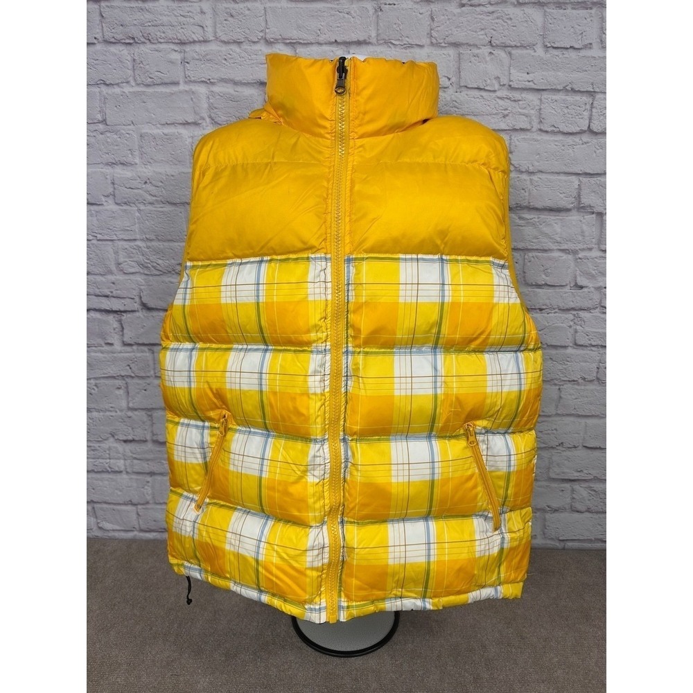 VTG Y2K Jordan Craig Yellow Plaid Reversible Puffer Vest Hooded Size 3XL NEW - Picture 4 of 13